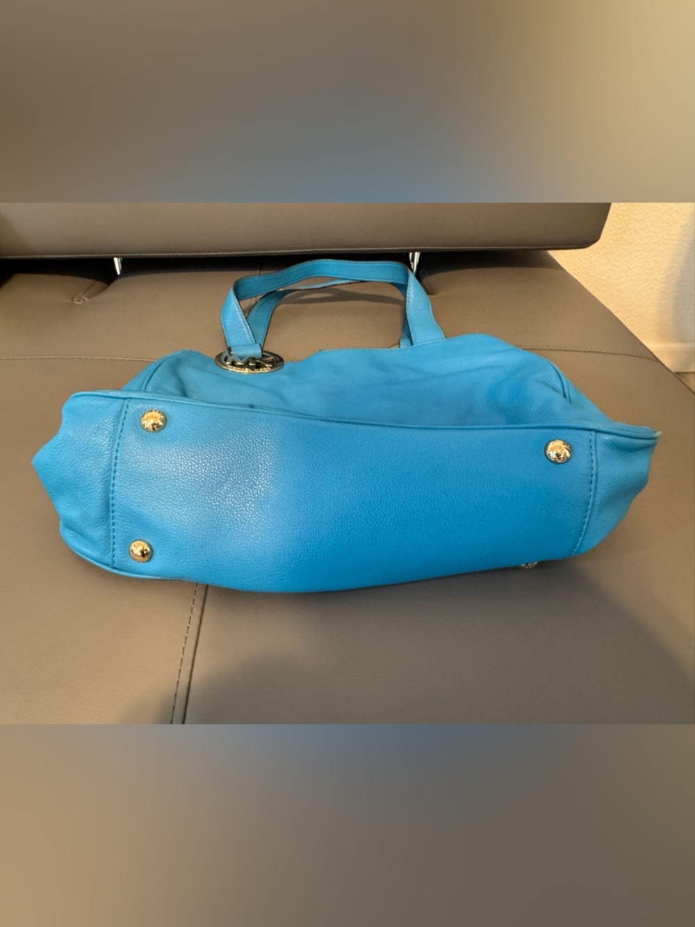Michael Kors Shoulder Bag and Wallet Turquoise and Gold - Picture 3 of 12